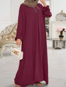 1 Set New Classic Versatile Muslim Abaya Shawl, Suitable For Any Occasion, Available In Multiple Colors, Hijab Included - Multicolor - View 15