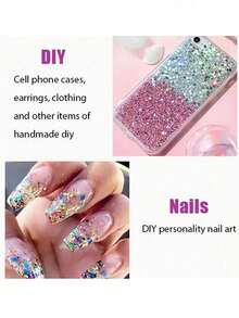 2pcs Chameleon Gold Body Glitter,Mardi Gras Outfit For Women,Color Changing Face Glitter,Chunky Glitter Face Paint,Holographic Glitter Sequins For Face Body Hair,Send A Makeup Brush As A Gift,Festival Party Glitter Makeup Festival Costume Props,Cos,Halloween - Multicolor - View 4