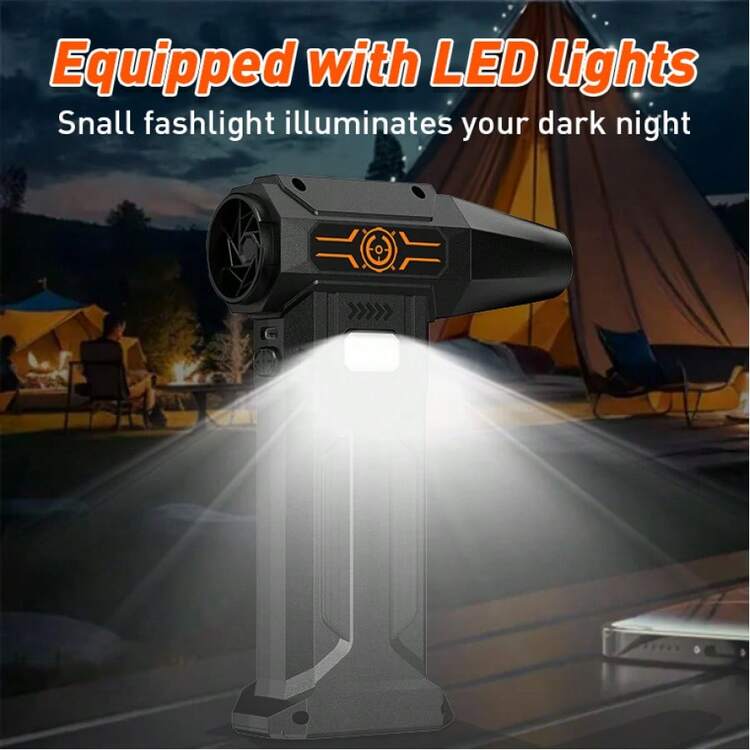 USB Rechargeable High-Power Car Cleaning Blower Fan, Outdoor Turbine Jet Fan, Can Blow Wind/Snow And Assist Outdoor Camping & Grilling, High-Speed Brushless Motor Leaf Blower, Comes With 2 Pcs 3000mAh High-Capacity Batteries, Suitable For Car Deicing, Cleaning Car Seats, Computer Keyboards, Window Gaps, Sofas And Carpets - Handheld Portable High-Speed Fan! - Portable High-speed Turbo Fan - View 5