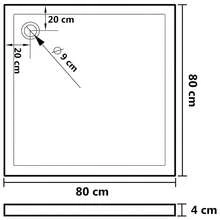 vidaXL Square ABS Shower Base Tray  31.5"X31.5" - Black - View 8