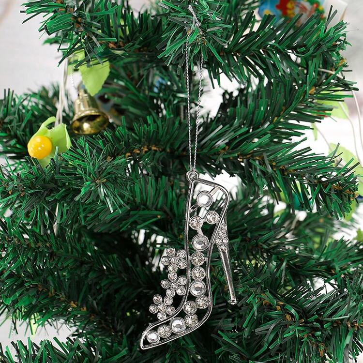 1pc New Rhinestone Studded Christmas Tree Ornament, Metal Snowman Hanging Decor, Christmas Home Decoration - Multicolor - View 5