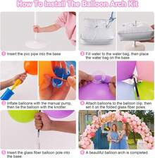 Balloon Arch Stand Kit, 10FT Wide & 7.5FT High Adjustable Balloon Arch Frame, Ideal For Party Decorations, Not Include Balloons. - 83pcs - View 5