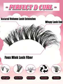 580 Pieces Capacity Eyelash Book, Synthetic Mink False Eyelashes, 0.07mm Thickness D Curl, 10-18mm Mixed Length, Natural Soft Eyelash Extension Makeup Products Suitable For Any Style