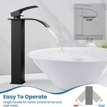 Container Sink Faucet Matte Black, High Waterfall Bathroom Faucet, Single Handle Single Hole Mixing Bowl Faucet With Large Rectangular Nozzle, Bar Sink Faucet, Bathroom Kitchen Items Kitchen Accessories Kitchen Kitchen Tools