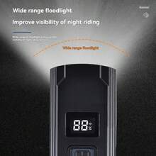 USB Rechargeable Smart Bike Light With Brightness Sensor, LED Bicycle Front Light With Battery Level Display, Cycling Accessories - Multicolor - View 9