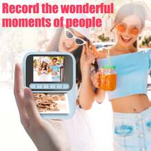 Fotocamera istantanea per uomo e donna, la tua festa, i tuoi ricordi, stampati istantaneamente: la fotocamera sociale istantanea con video HD e zoom 8X, 4 rotoli di carta per stampa a colori (rosso/blu/arancione/verde) | Fotocamera istantanea portatile per eventi e catturare momenti con flash e batteria a lunga durata da 1300mAh - ET-Multicolore - Visualizzare 7