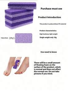 1~5pcs Foot Pumice Stone Exfoliating File, Dead Skin Remover, Foot Care Pedicure Tools, Salon Foot Scrub Pad, Rubbing Board, Pedicure Exfoliating Tool For Men And Women,Double-Sided Foot File,Volcanic Lava To Remove Dead Skin, Foot Scrub, Callus Remover For Hand And Body, Used For Household Personal Cleaning And Care Tools - Purple - View 8