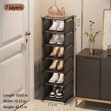 这是一款多层单排鞋架，适用于家庭使用，也适合在客厅和学校宿舍收纳鞋子。它可以自由组装，也是一件很棒的家居装饰品。 - 白色 - 查看 11