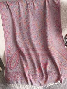 1 chiếc khăn choàng cổ in họa tiết hạt điều ấm áp thời trang dành cho nữ, khăn trùm đầu và khăn choàng cổ họa tiết Paisley cổ điển dùng cho váy Abaya - Bột màu xám thanh lịch - Xem 5