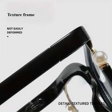 1 Piece Fashion Large Frame Unisex Glasses Personalized Colorful Cat-Eye Design Pearl Decoration Gradient Frame Metal Hinges Computer Reading Daily Vision Support Fashion Accessory For Mature Women 2026 Mother's Day Best Unique Heartfelt Sentimental Gift Surprise For Mom Mommy Mum Grandma - 彩虹色 - 查看 8