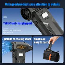USB Rechargeable High-Power Car Cleaning Blower Fan, Outdoor Turbine Jet Fan, Can Blow Wind/Snow And Assist Outdoor Camping & Grilling, High-Speed Brushless Motor Leaf Blower, Comes With 2 Pcs 3000mAh High-Capacity Batteries, Suitable For Car Deicing, Cleaning Car Seats, Computer Keyboards, Window Gaps, Sofas And Carpets - Handheld Portable High-Speed Fan! - Portable High-speed Turbo Fan - View 10