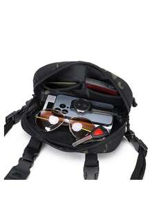 男士钓鱼背心包，迷彩徒步胸包，便携式户外运动旅行包，适合徒步旅行和露营 - 彩色 - 查看 8