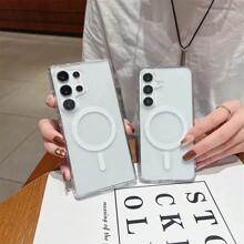 Magsafe 磁力充电手机壳适用于三星 Galaxy S25 S24 S23 Ultra S22 Plus S21 FE A17 A16 A15 A35 A55 透明亚克力超薄保护套 - 無色 - 查看 5