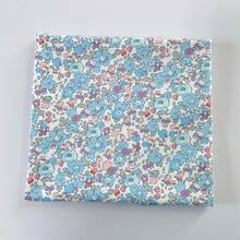0.5m/1m/2m/3m/4m/5m*145cm 柔软粉色、蓝色、黄色花卉印花面料，透气，适合服装制作、缝纫DIY工艺品 - 藍色 - 查看 6