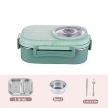 1 套 2 格/3 格 304 不锈钢 3 隔层保温午餐盒带汤碗，包括 1 个不锈钢勺子、筷子、防烫、防漏便当盒，适合学生和成人，午餐容器学校用品，圣诞礼物