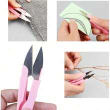 3 Pcs Portable U Colored Individual Packaging Sewing Thread Scissors, Handcrafted Household U-Shaped Spring Small Scissors, Cross-Stitch Accessories Small Yarn Scissors - default - View 5