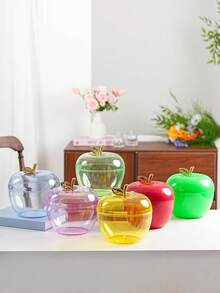 1 szt. Dekoracyjny słoik/pojemnik do przechowywania w kształcie jabłka, taca do serwowania przekąsek/ciasteczek/owoców, odpowiedni na święta, imprezy, wystrój domu - Wielokolorowe - Zobacz 11