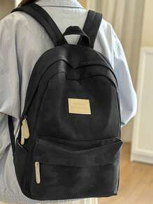 حقيبة ظهر كبيرة السعة بقماش صباغة التعتيق بلون واحد، حقيبة ظهر طلابية بسيطة بصباغة التعتيق، حقيبة ظهر كاجوال كبيرة السعة أنيقة بطراز إنس، حقيبة مدرسية كورية موضة جديدة لطلاب المدارس الإعدادية والثانوية، حقيبة ظهر جميلة للسفر للطلاب