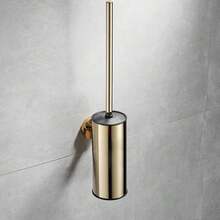 1 pezzo Spazzola per WC con supporto per bagno, spazzola per pulizia della tazza del water, supporto da parete per spazzola per WC, finitura spazzolata