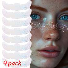 24/12/6/4/2/1片闪光雀斑银色闪光雀斑面部纹身发光仿斑点女士临时假雀斑