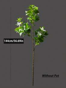 Kmitang 82-144cm Large Artificial Magnolia Flower, Fake Southern Bamboo Branch, Plastic Banyan Leaves, Faux Rubber Tree, Tropical Palm Plant, Suitable For Home, Garden, Office Decor, Not Including 1 Plant - White - View 10