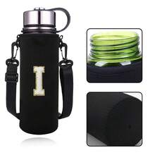 1pc 550-1500ML Sports Water Bottle Case Insulated Bag Crossbody Cup Protector Sleeve With Strap Adjustable Carrier For Mug Bottle Holder Water Bottle Holder Pouch With Letters A-Z