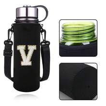 1pc 550-1500ML Sports Water Bottle Case Insulated Bag Crossbody Cup Protector Sleeve With Strap Adjustable Carrier For Mug Bottle Holder Water Bottle Holder Pouch With Letters A-Z