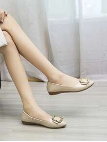 1 双时尚百搭平底鞋，柔软皮革乐福鞋，温柔女士鞋，经典四季鞋，舒适衬里，防滑软底