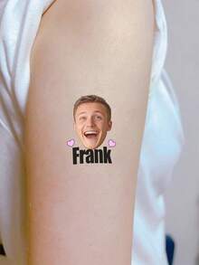 1/10/20/30/60pcs Customized Text & Portrait Human Pet Temporary Tattoo Stickers, Personalized Temporary Tattoos For Birthday Bachelorette Party, Custom Name Tattoo Stickers - Multicolor - View 2