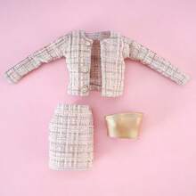 3pcs Fashion Outfit Set (Jacket, Dress), Elegant Style Suitable For 30cm/11 Inch Doll