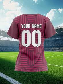 2025 Customized Sports Jersey, Summer Outdoor Sports Singlet Short Sleeve, Women's Sports Team Club Training Jersey Top With Front & Back Printed Name & Number, Breathable Quick-Dry Casual Everyday Wear, Party Outfit