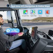 BDQ 10.26" Wireless Apple Carplay Touchscreen 2.5K +1080P Dash Cam, Portable Car Stereo GPS Navigation, Car Audio With Android Auto,Bluetooth, Airplay, Mirror Link, 64GB TF Card For All Vehicles