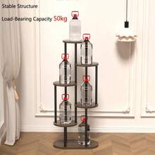 1pcs Multi-Layer Flower Stand, Plant Stand Succulent Flower Pot Rack, Suitable For Living Room Balcony, Space-Saving Indoor Plant Rack And Storage Rack - 黑色 - 查看 6