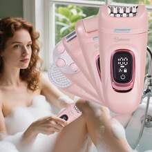 1pc USB Rechargeable 5W Electric Hair Remover, Multifunctional 2-In-1/5-In-1 Women Electric Intimate Trimmer, Underarm Hair Shaver, Epilator - Pink - View 11