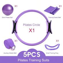 Un set de aros de Pilates con bandas de tensión de látex - Aros de yoga y ayudas para estiramientos, adecuados para yoga, Pilates y fitness en casa