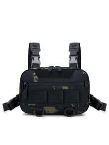 男士钓鱼背心包，迷彩徒步胸包，便携式户外运动旅行包，适合徒步旅行和露营 - 彩色 - 查看 3