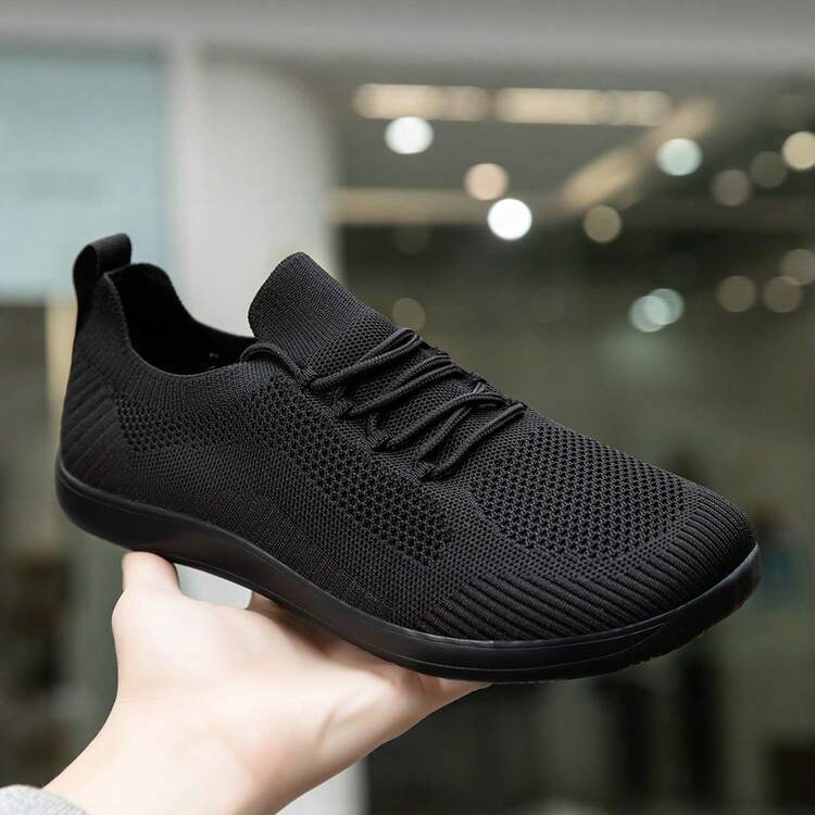 男女通用宽头赤足跑鞋 - 舒适、防滑、耐用的健身训练运动鞋，适合室内外活动，休闲运动风格，四季皆宜，设计简约耐用的休闲运动鞋 - 黑色 - 查看 17