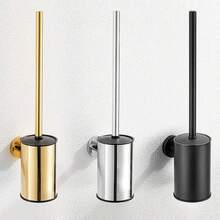 1 pezzo Spazzola per WC con supporto per bagno, spazzola per pulizia della tazza del water, supporto da parete per spazzola per WC, finitura spazzolata