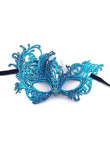 1 pièce Masque élégant noir, bleu et rouge à demi-visage avec un design de phénix complexe - Accessoire sexy pour les fêtes et Halloween