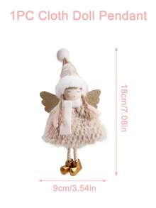 1Pc Knitted Angel Pendant, Christmas Hanging Ornament, Christmas Decorations, Cute Elf Home Decoration Ornament, Christmas Tree Decoration, Holiday Festival Party Supplies, Xmas Decor, Christmas Gift, Christmas Pendent