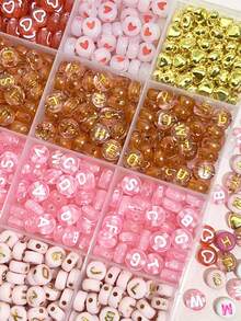 840颗字母珠套装 - 磨砂透明字母珠，适合DIY珠宝制作，个性化手链、项链和钥匙扣