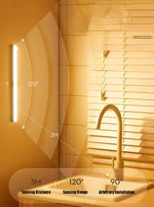 1pc LED Wireless Motion Sensor Cabinet Light, Magnetic USB Rechargeable Night Light (10/20/30/50cm) For Lighting In Kitchen, Bedroom, Cabinet, Wardrobe, Stairs, Hallway (Please Watch The Video For Installation Guide) Battery Capacity: 150mAh, 200mAh, 350mAh, Kitchen Accessories, Kitchen Decor, Bedroom Decor, Bedroom, Lights, Light, Kitchen, Stair Lights, Bedroom Decor, Room Decor Bedroom, Lamp, Ceiling Lights