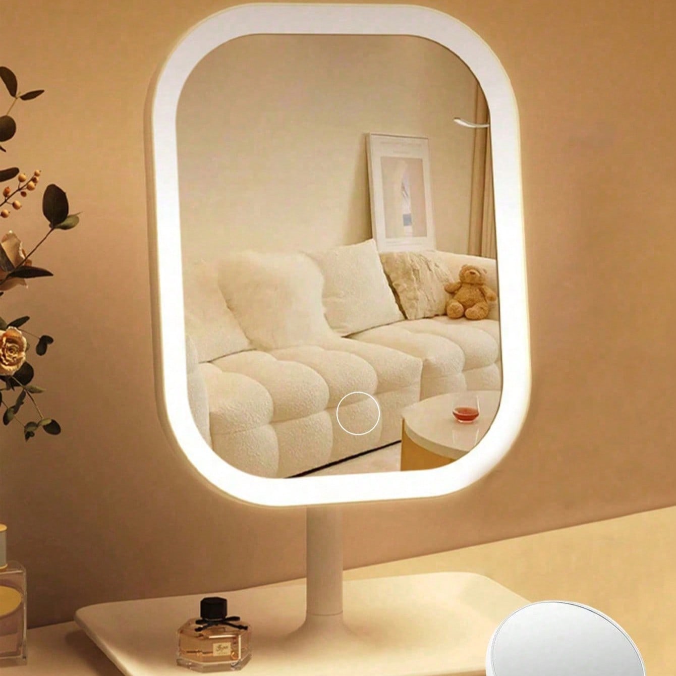 LED Makeup Mirror, Lighted Makeup Mirror, Portable Makeup Mirror, Tri-Mode Makeup Mirror With Touch Control, Foldable Stand, Bedroom Mirror, Travel Makeup Mirror, Women's Halloween & Christmas Gift, Autumn Home Decor, Makeup, Vanity, Makeup Accessories, Mirror, Makeup Mirror, Mini Mirror, Handheld Mirror, Affordable Price, Christmas Gift, Makeup Tools, Cheap & Good,Giveaways,Travel,Cheap Stuff,Travel Essential