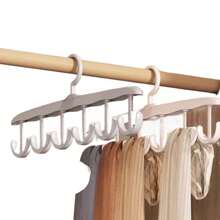 12钩旋转多功能衣架，无缝衣架，文胸吊带背心收纳整理架，家用晾衣架，宿舍挂钩，波浪形衣架，衣柜帽子挂钩，棒球帽架，360°旋转带挂钩帽架 - 白色