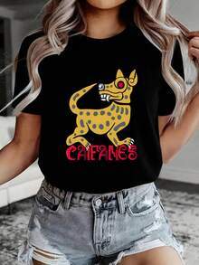 Women's Caifanes Vintage Tee |100% Pure Cotton | Soft Comfortable | Perfect for Casual Wear & Gift Giving | White Crew Neck T-Shirt | Made & Shipped in Mexico | Unisex Style - Negro - Ver 2