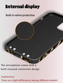 1 pezzo Custodia per telefono in pelle PU morbida con stampa leopardata, anti-caduta e anti-urto, con design amplificatore audio, compatibile con 17 Pro Max/16 Pro Max/16 Plus/13 Pro Max/14 Pro Max 13 14 11 12 Pro 11/15 Pro, Galaxy S24 Ultra, regalo per le vacanze