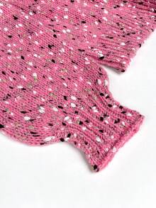 Áo len nữ dáng suông cổ tròn tay dài phối màu, thích hợp mặc mùa thu/đông. - Hồng - Xem 8