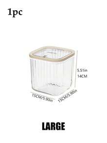 1pc/2pcs Transparent Children's Hair Accessory Storage Box, Girl's Hair Clip Headdress Headband Classification Box, Transparent Rubber Band Hair Tie Jewelry Bucket, Press-Type Elastic Lid, Easy To Use, Large-Capacity Hair Accessory Box, Multi-Functional Sundry Storage Jar, Suitable For Bathroom, Bedroom And Campus Dormitory.(Tip: There Is An Installation Video On The Homepage)