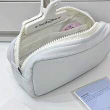 Estuche de lápices de color sólido fresco, bolsa de papelería con cremallera de gran capacidad, estuche portátil para estudiantes para la escuela y oficina - Verde - Ver 8