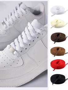 1 Pair Black & White Flat 120cm Shoelaces, Simple & Fashionable Classic Versatile Shoe Laces Suitable For Sports, Casual Shoes, High-Top Shoes - Multicolor - View 1